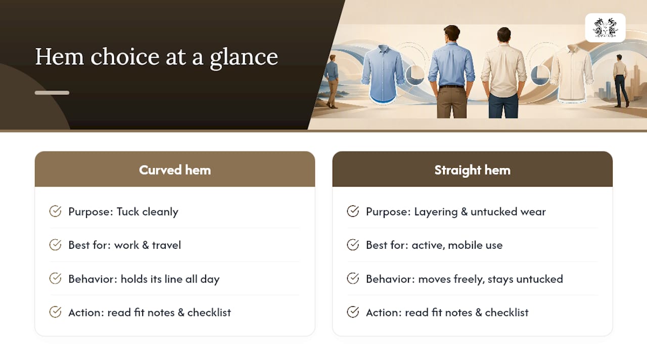What we believe about hem choice and fit — overview diagram