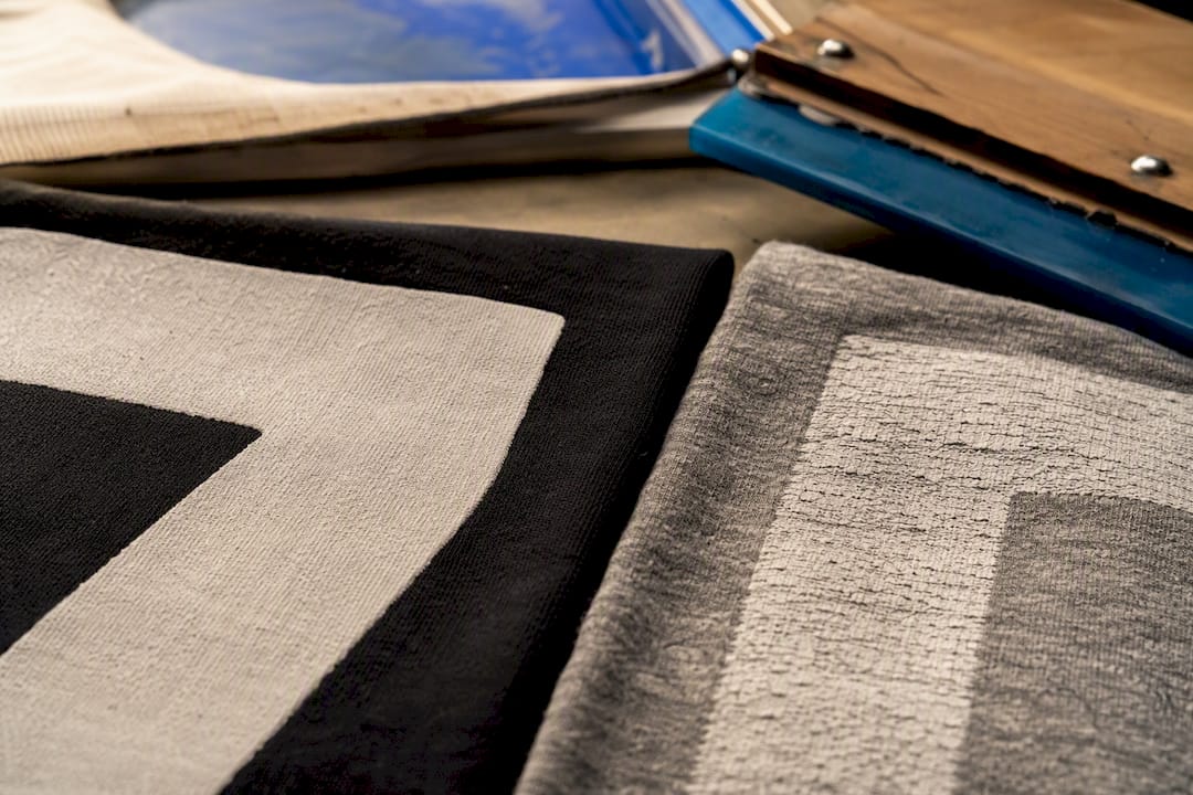 Ink texture on cotton and tri-blend fabric