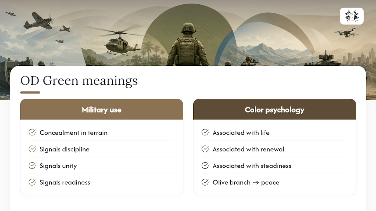 What OD Green Symbolizes, Beyond the Uniform — overview diagram