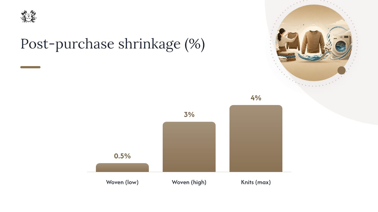 Comparison of woven and knitted cotton shrinkage