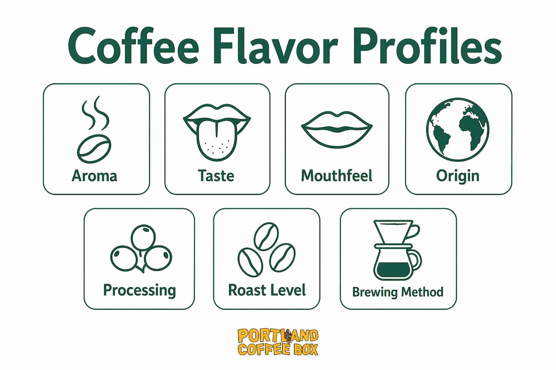 Infographic illustrating coffee flavor profile components