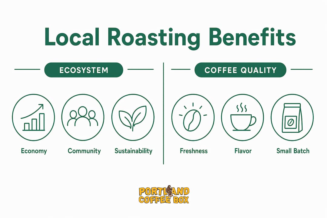 Infographic comparing local roasting benefits
