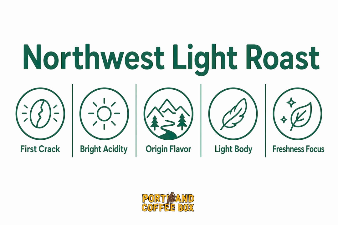 Infographic outlining Northwest light roast characteristics