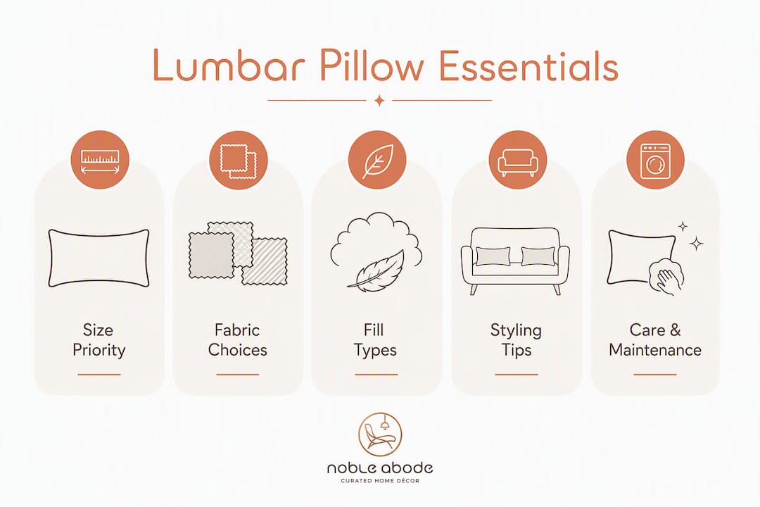 Infographic showing key points about lumbar pillows