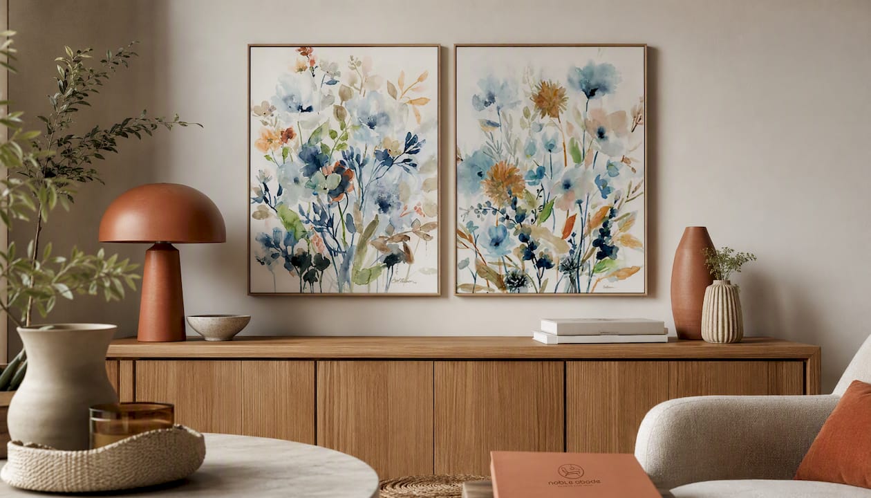 2pcs Floral Leaf Canvas Art Posters for Home Decor