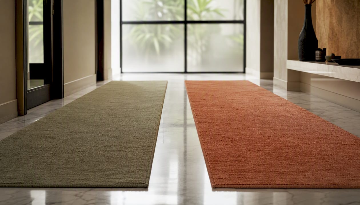 Wide hallway with two parallel runners