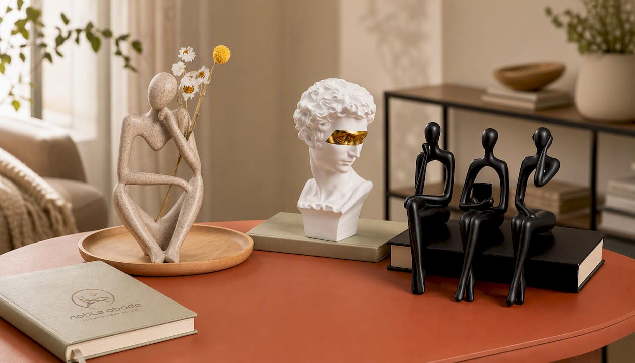 Boho Décor Thinker Statue Abstract Art Sculpture