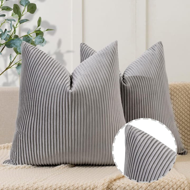 YCOLL Dark Grey Pillow Covers