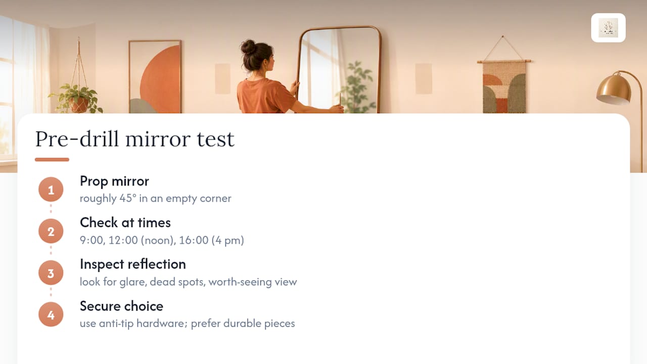 Three-time mirror placement testing sequence