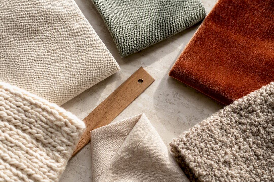 Cotton linen velvet and boucle textures