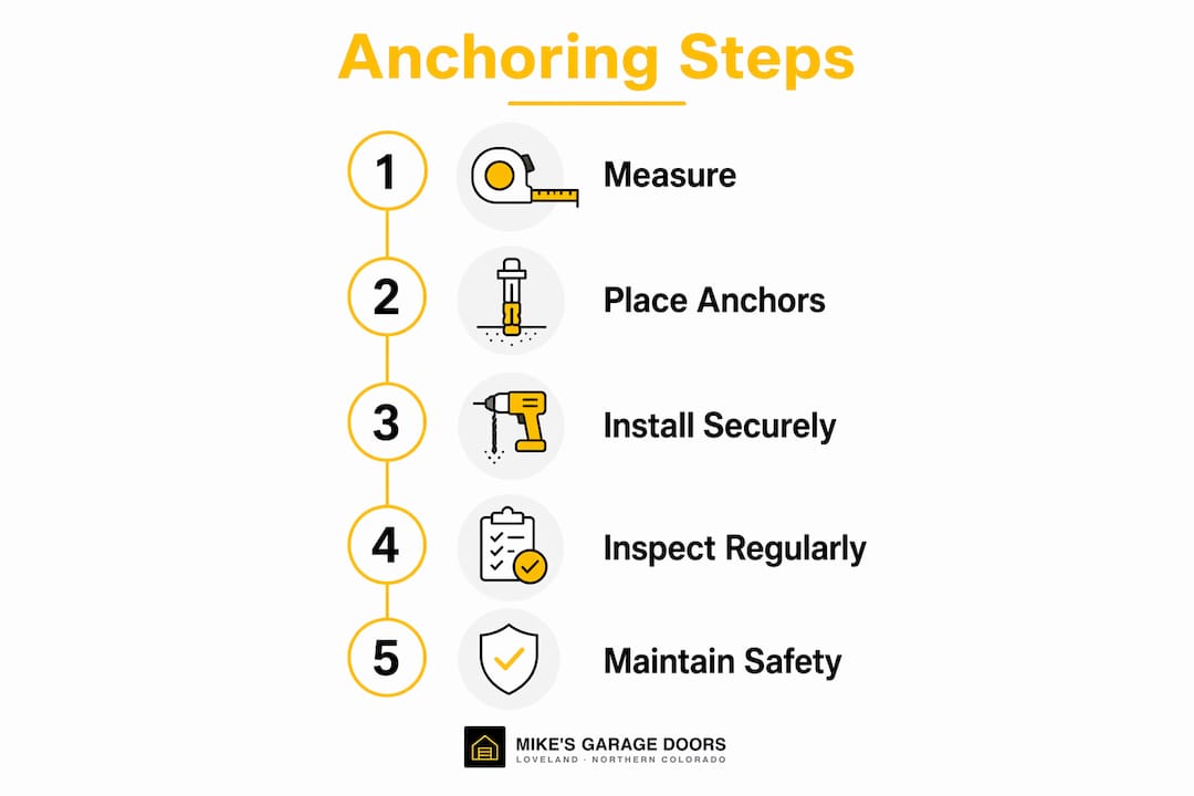 Infographic showing commercial door anchoring process steps