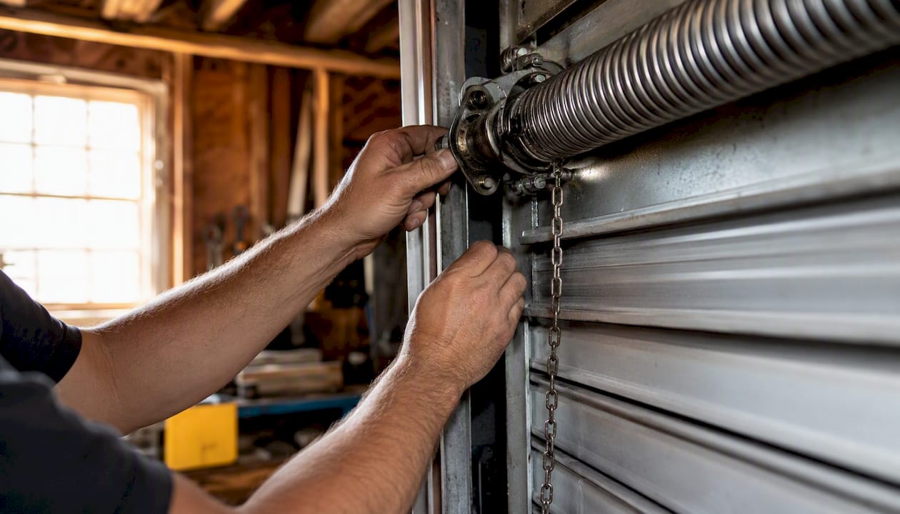 Hands operating manual rolling steel door spring