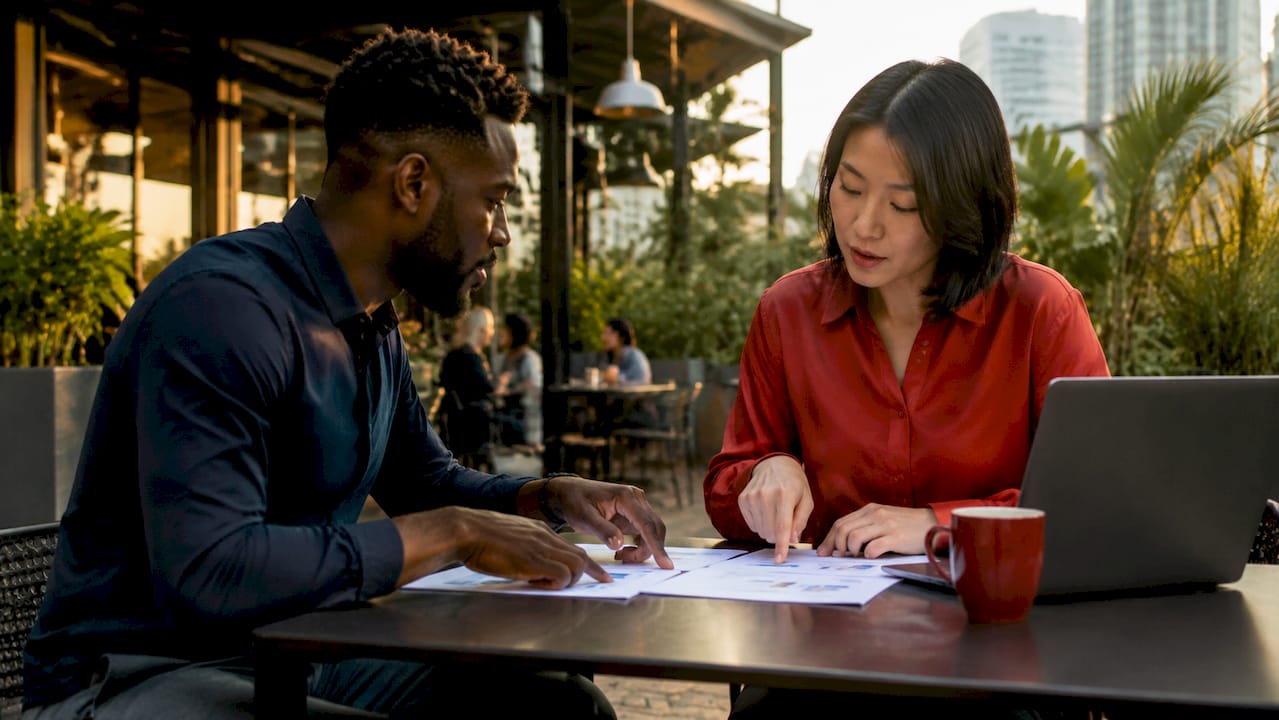 Colleagues discussing customer success plans