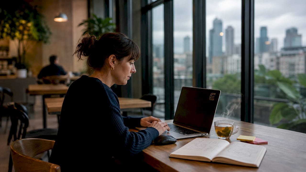 Person working on SaaS onboarding at laptop