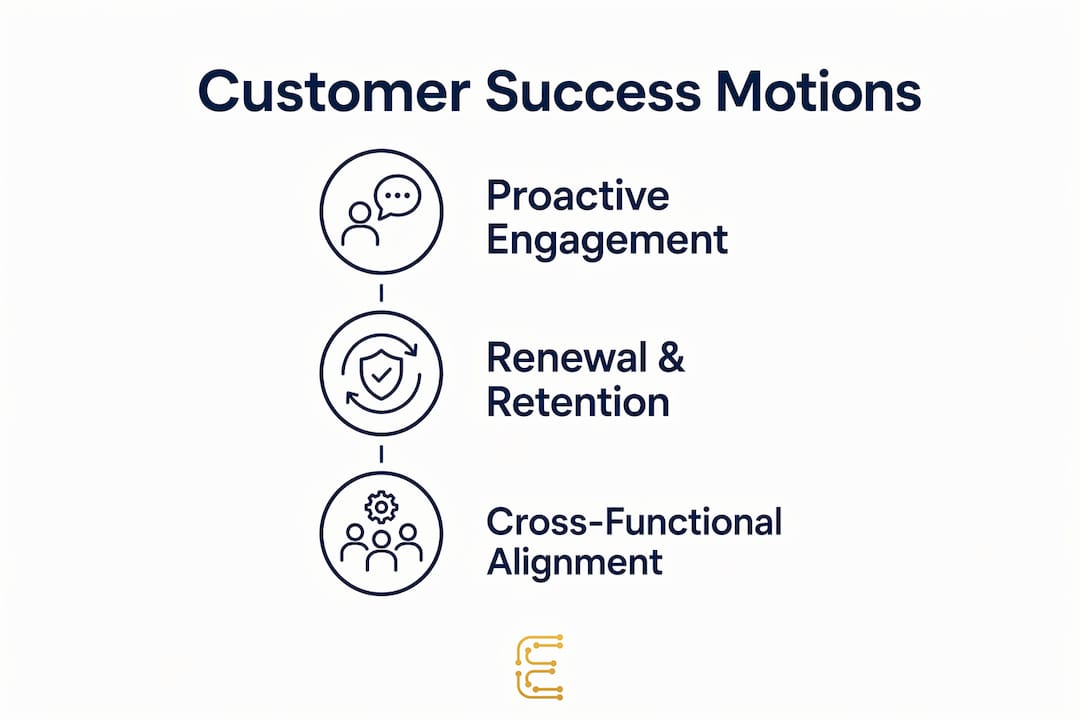Infographic showing main customer success motions
