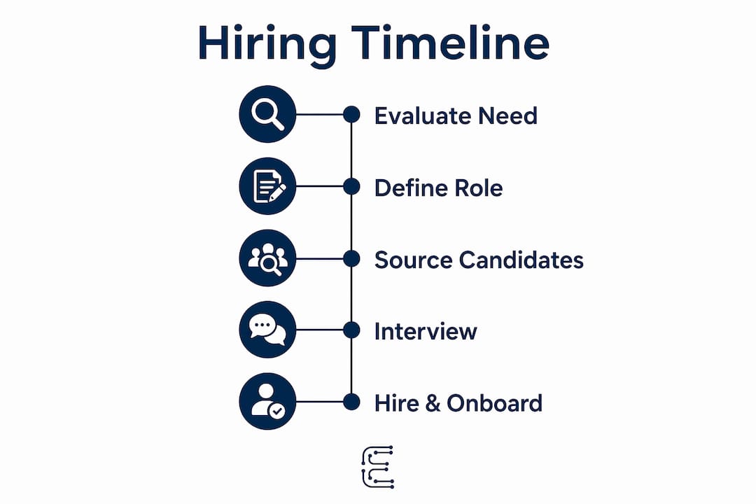 Infographic showing hiring process timeline