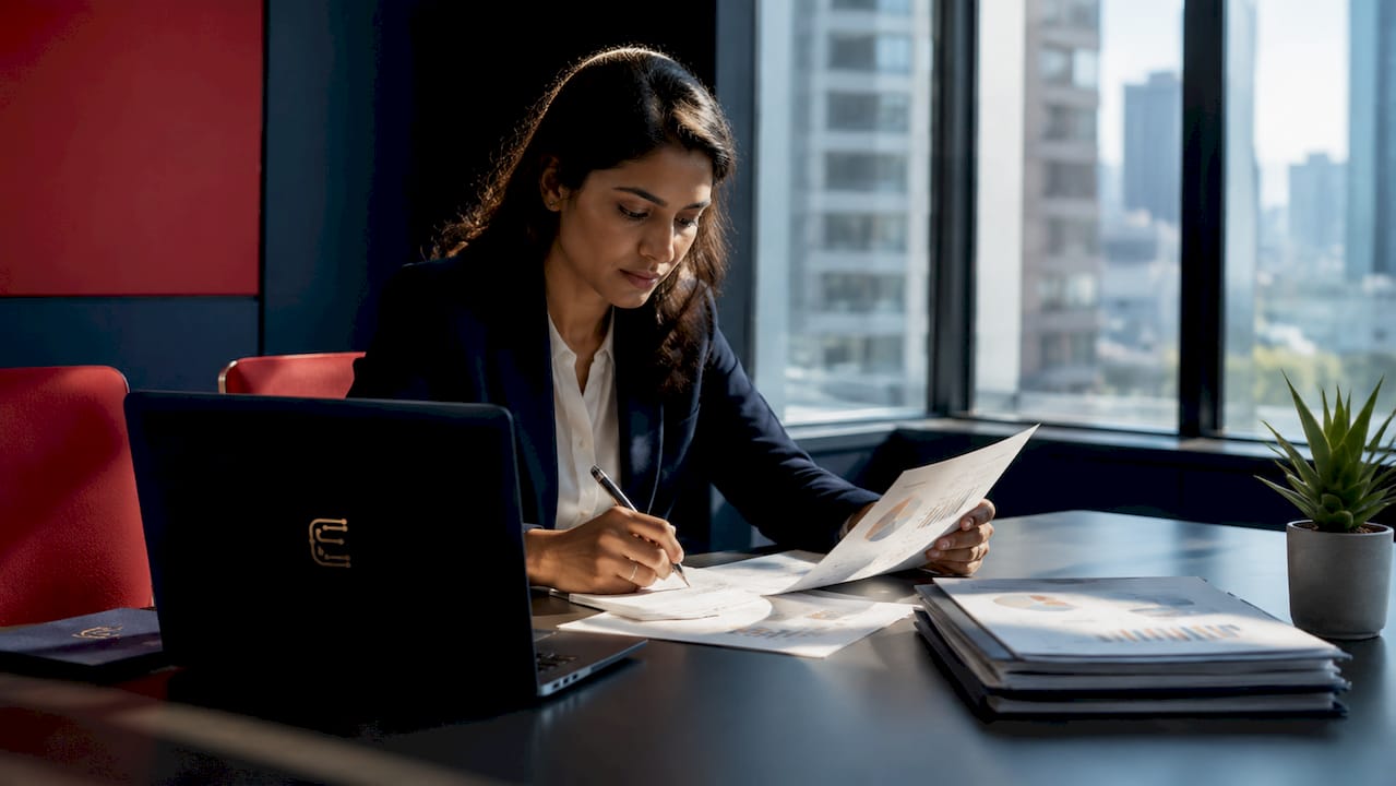 Businesswoman reviewing SaaS retention metrics