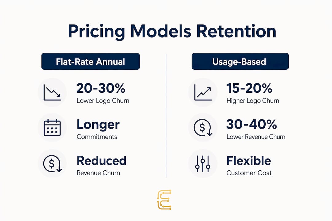 Infographic comparing SaaS pricing models and retention
