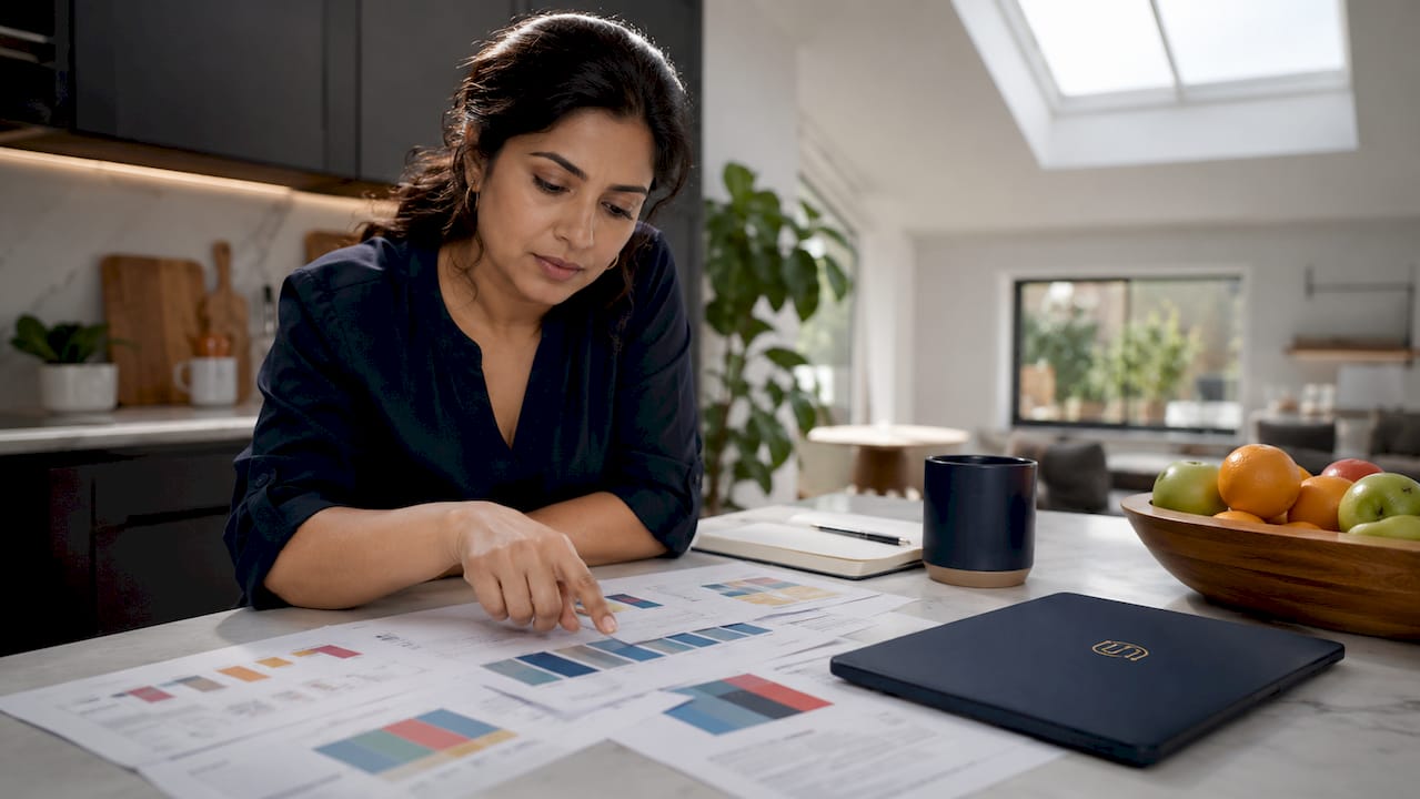 Woman reviewing SaaS pricing models at office desk