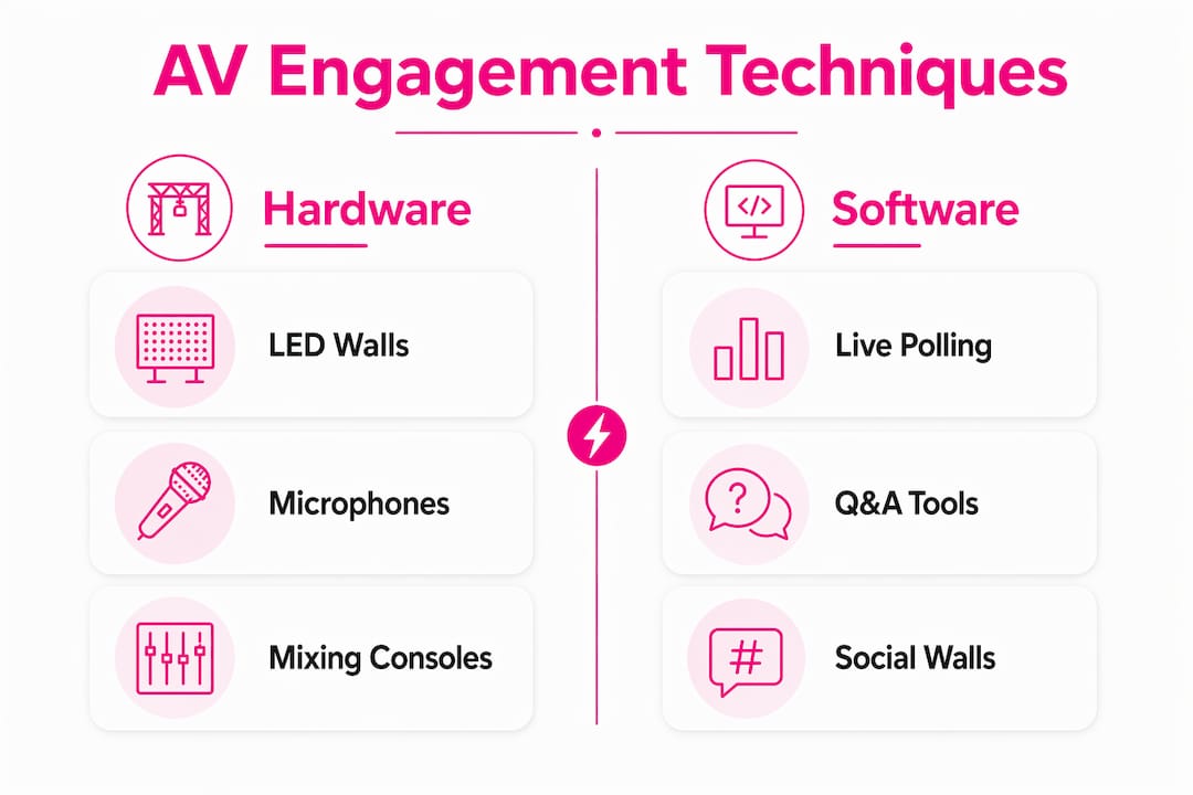 Infographic comparing AV hardware and software techniques
