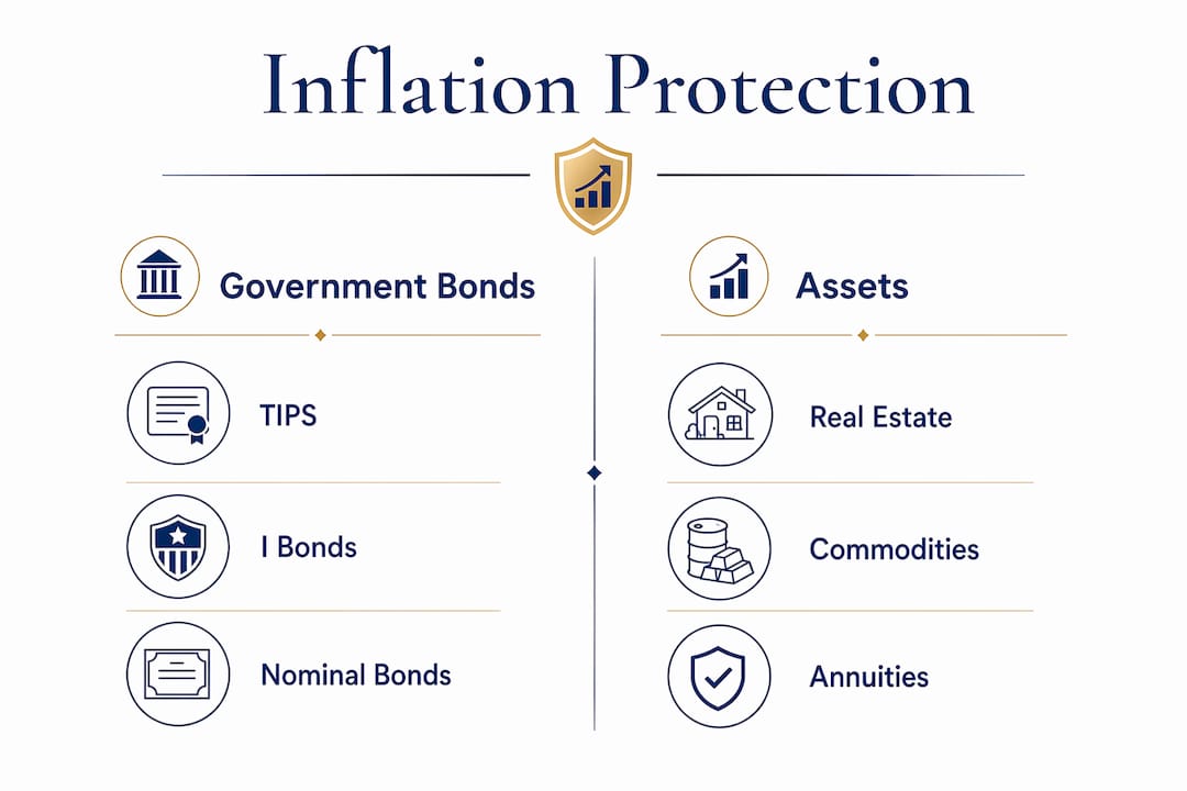 Infographic comparing inflation protection asset types