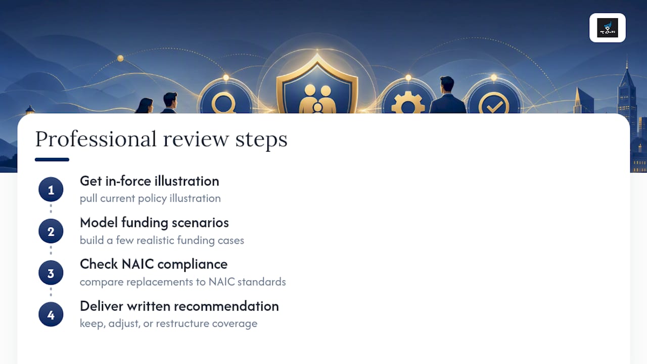 Four-step professional life policy review process