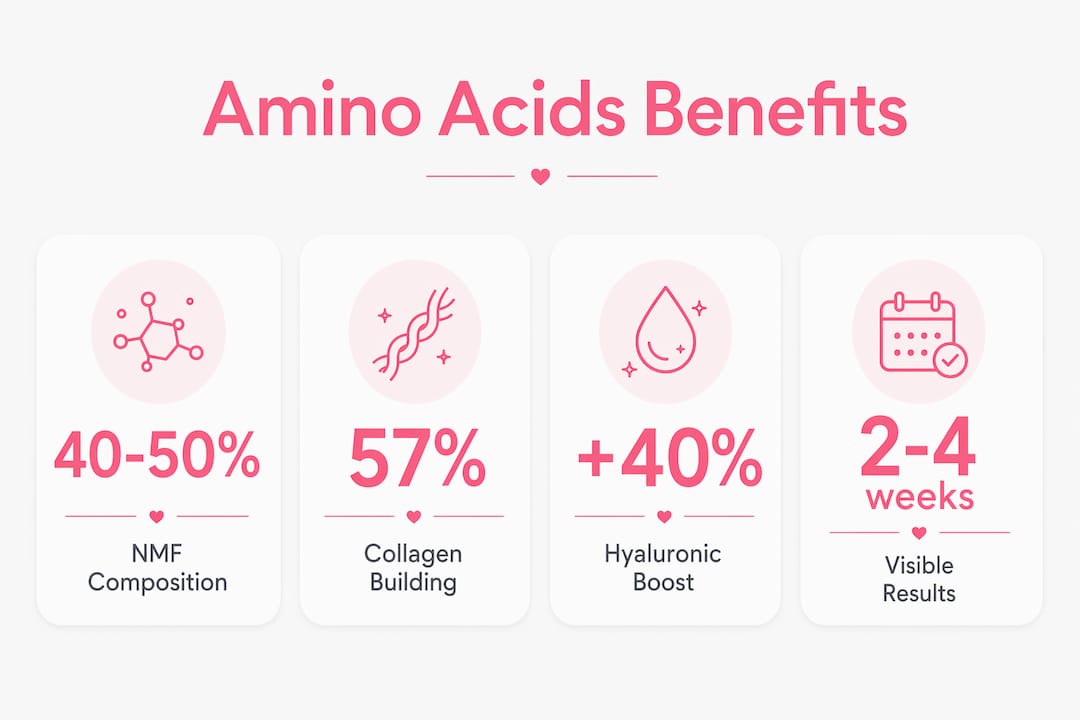 Infographic showing amino acids skin benefits