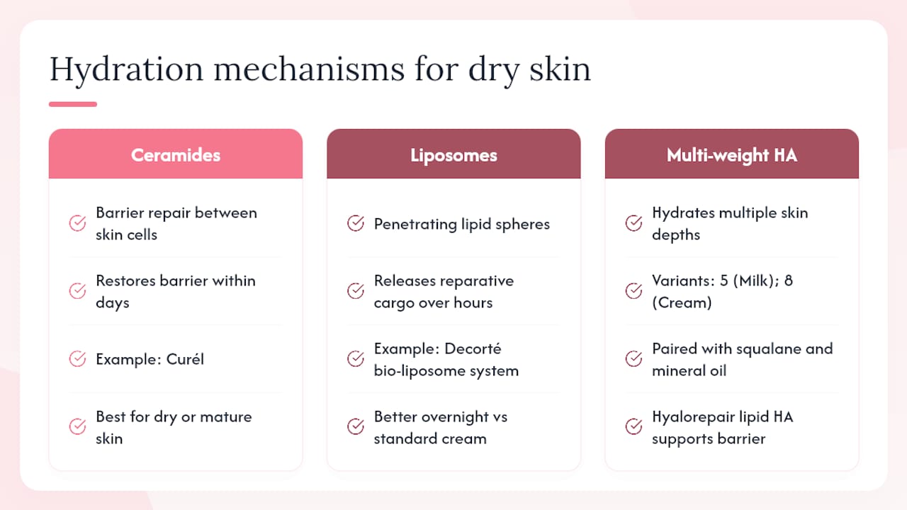 What does the research say about ceramides, liposomes, and multi-weight HA? — overview diagram