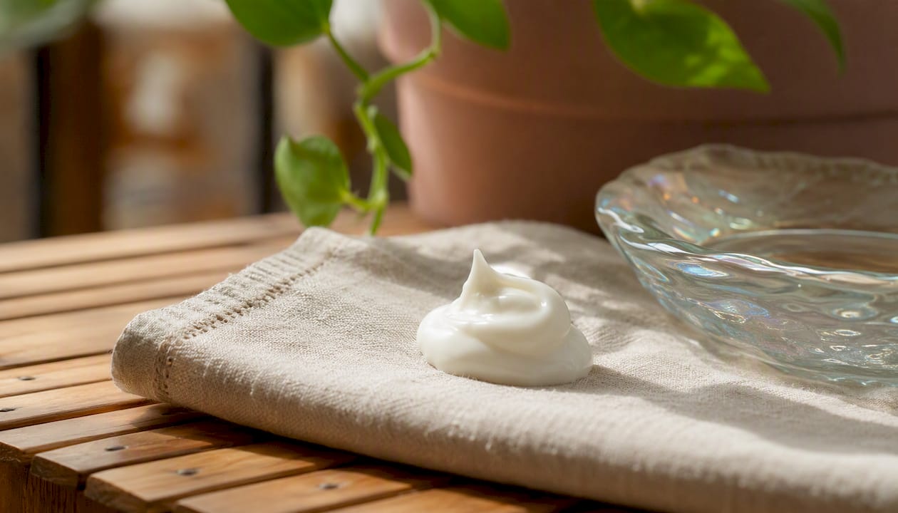 Fragrance-free moisturizer texture on spoon