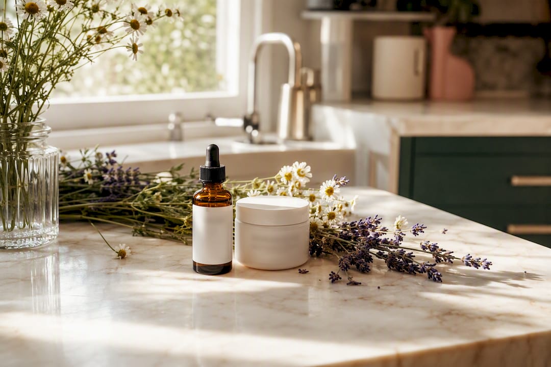 Fragrance-free skincare containers with calming botanicals