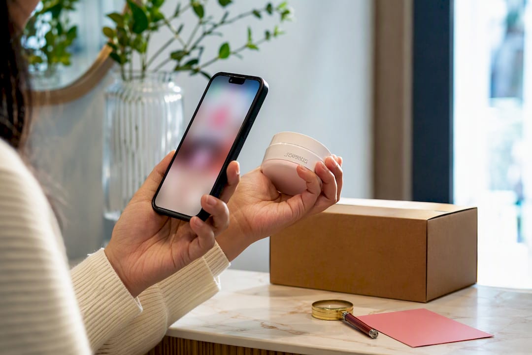 Shopper recording a beauty batch code