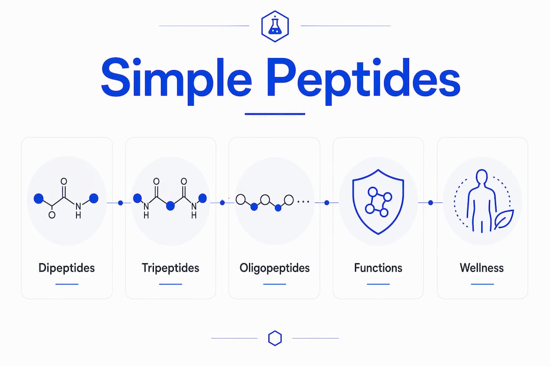 Infographic showing simple peptide types and functions