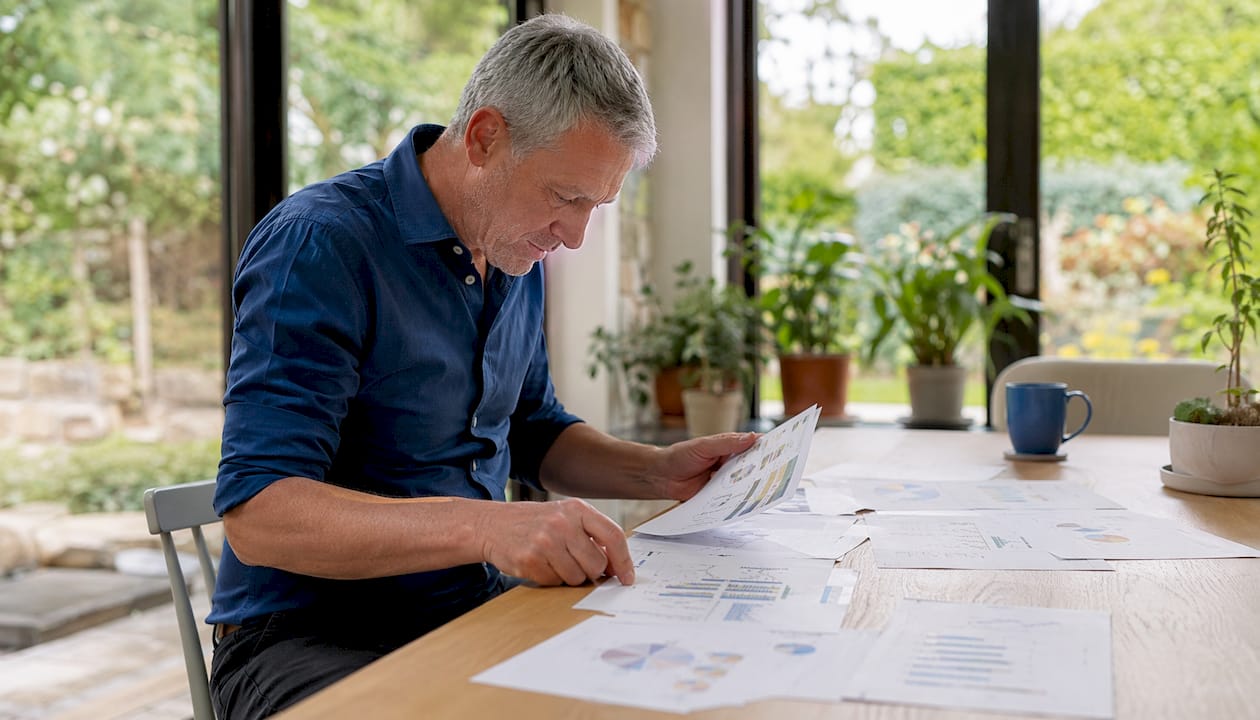 Scientist analyzing metabolic data at office table