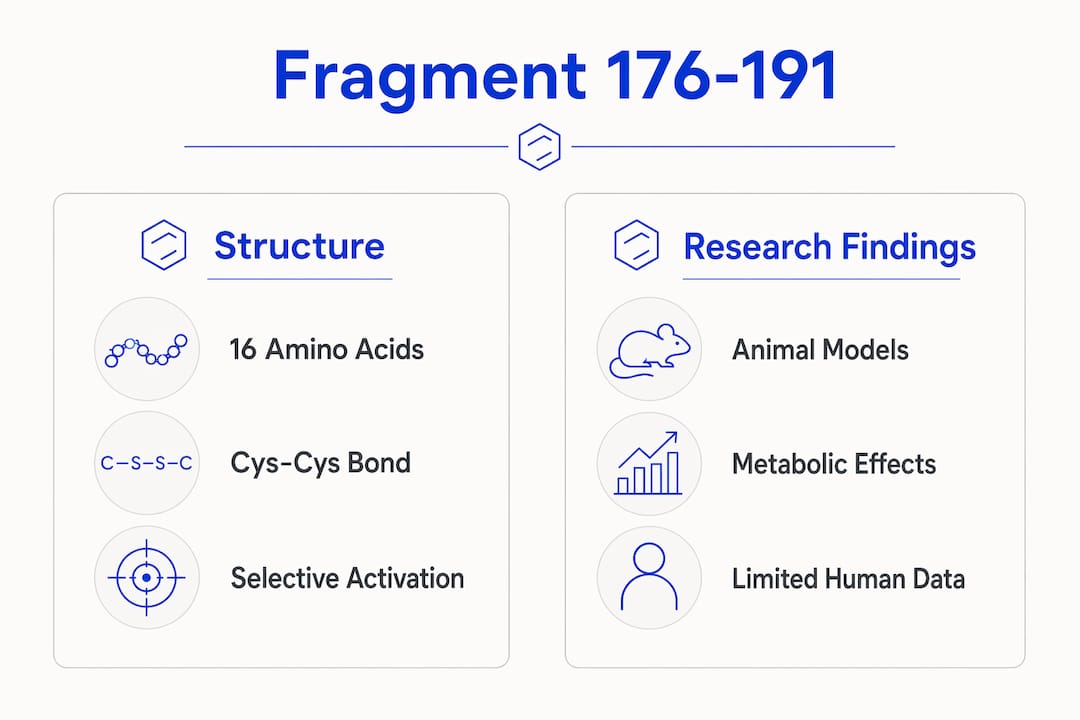 Infographic comparing peptide structure and research findings