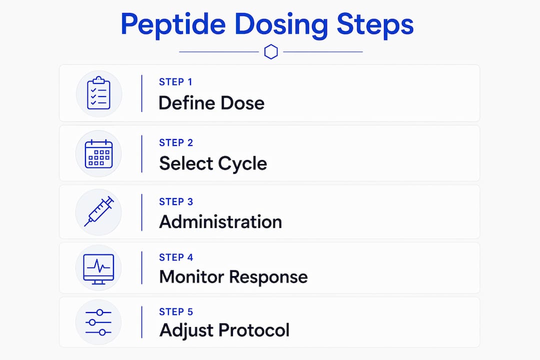 Infographic of peptide dosing protocol steps