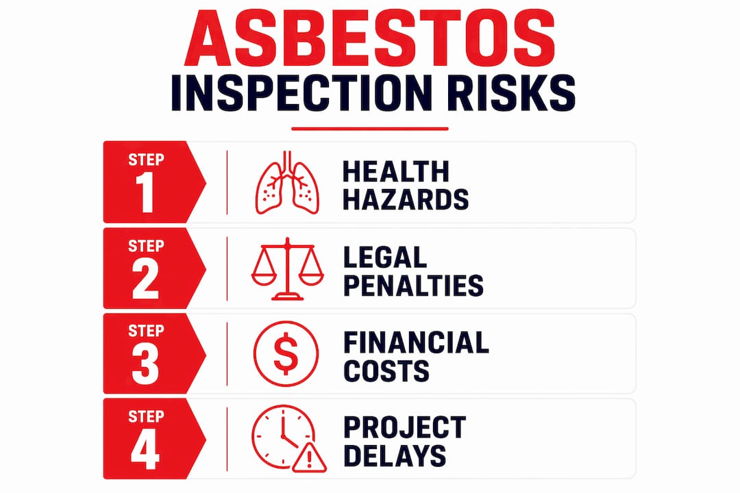 Infographic illustrating risks of skipping asbestos inspection