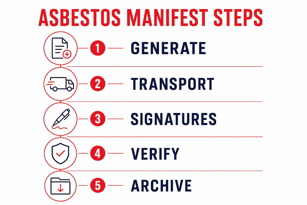 Infographic outlining asbestos waste manifest steps