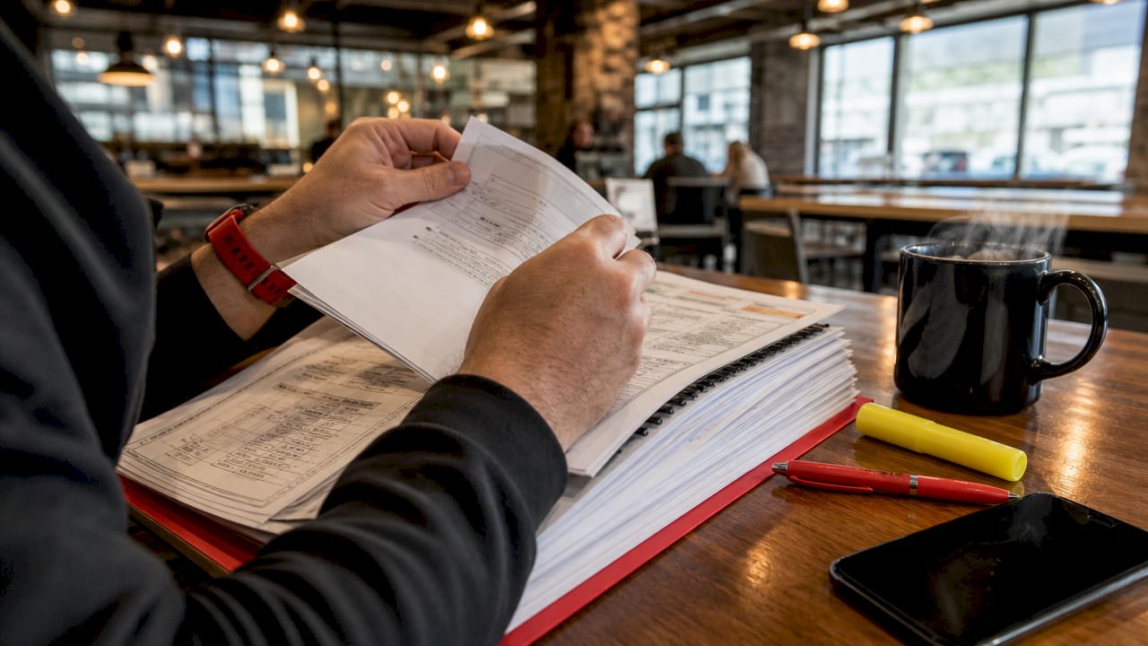 Hands holding asbestos compliance documents