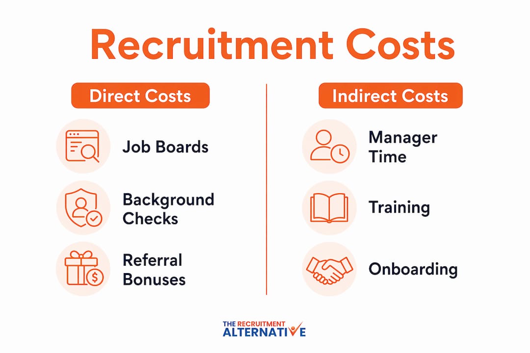 Infographic comparing direct and indirect recruitment costs