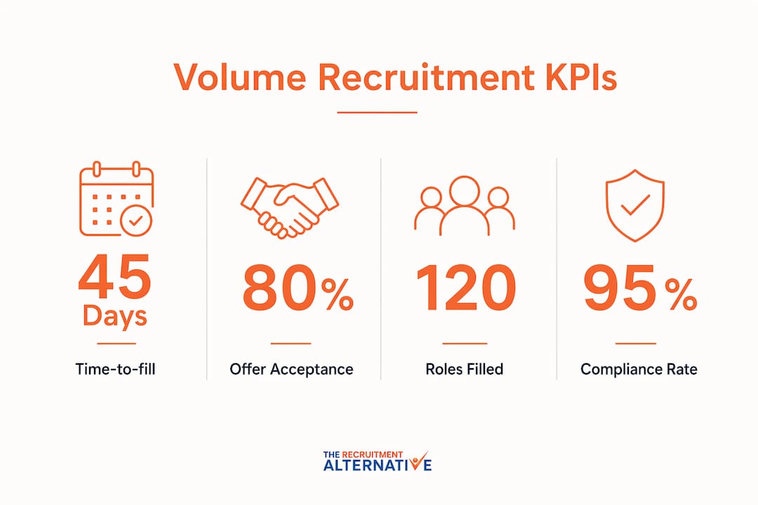 Infographic displaying key volume recruitment KPIs