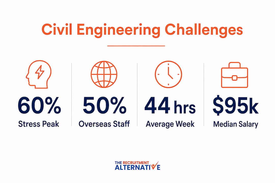Infographic showing civil engineering challenge statistics
