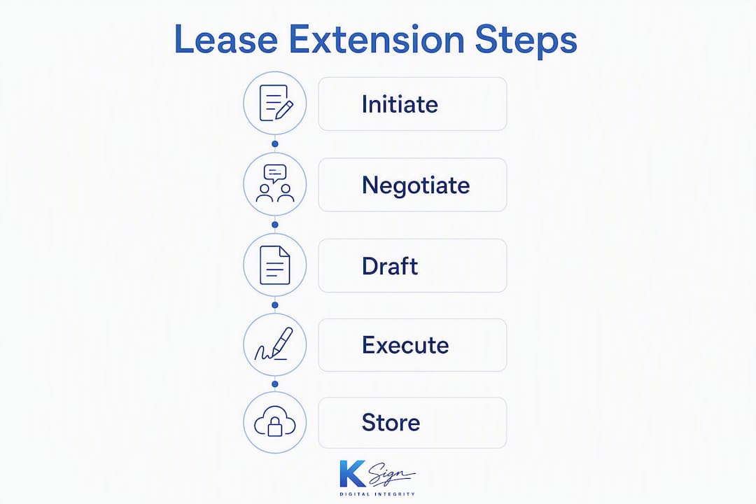 Infographic showing lease extension process steps