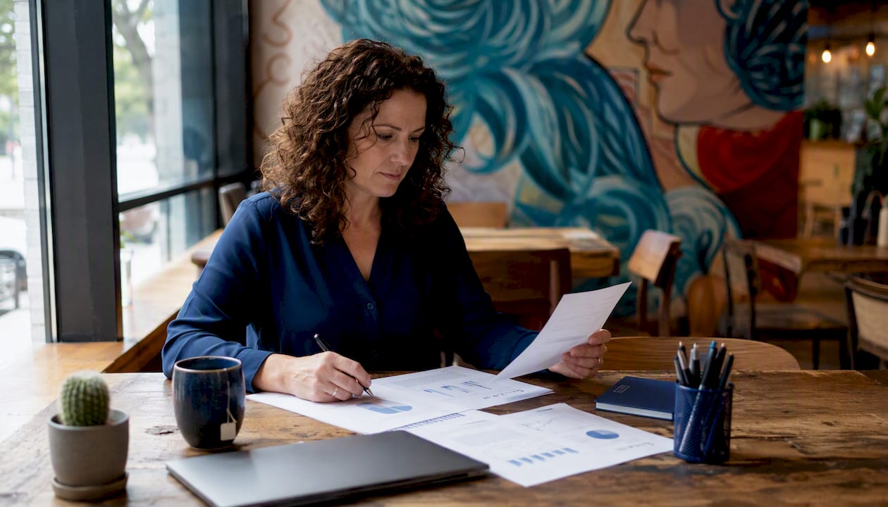 Customer success manager analyzing adoption reports