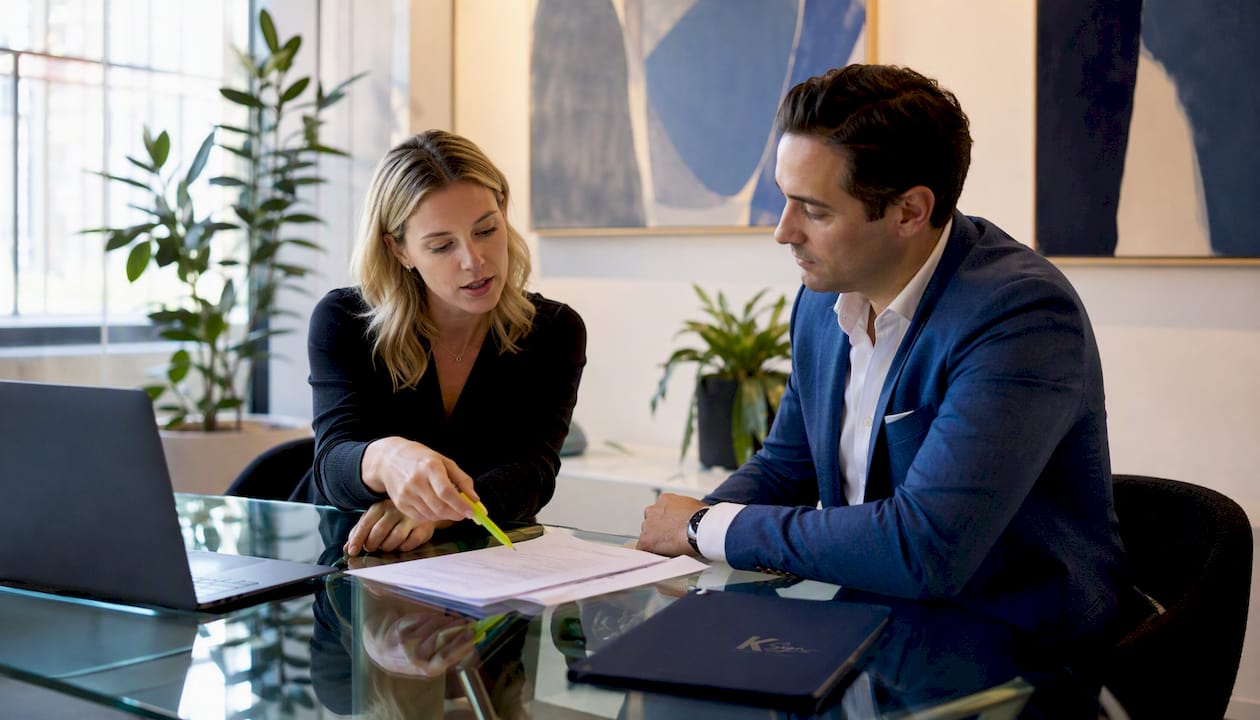 Business professionals discussing employee non-compete