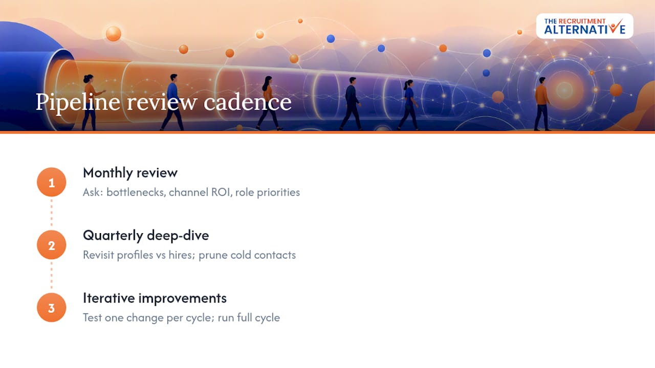 Talent pipeline review cycle infographic