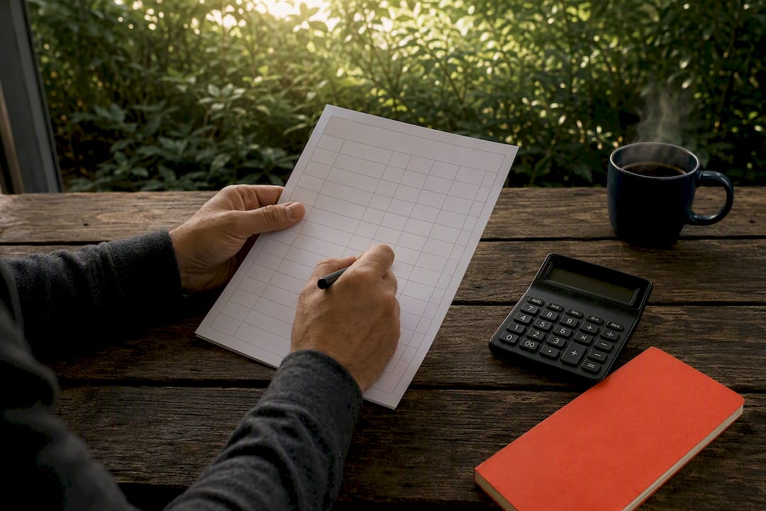Hands marking scorecard for sales hiring