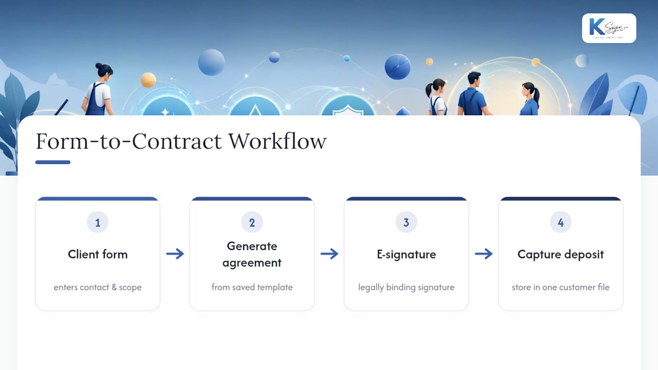Form to contract signing and payment workflow