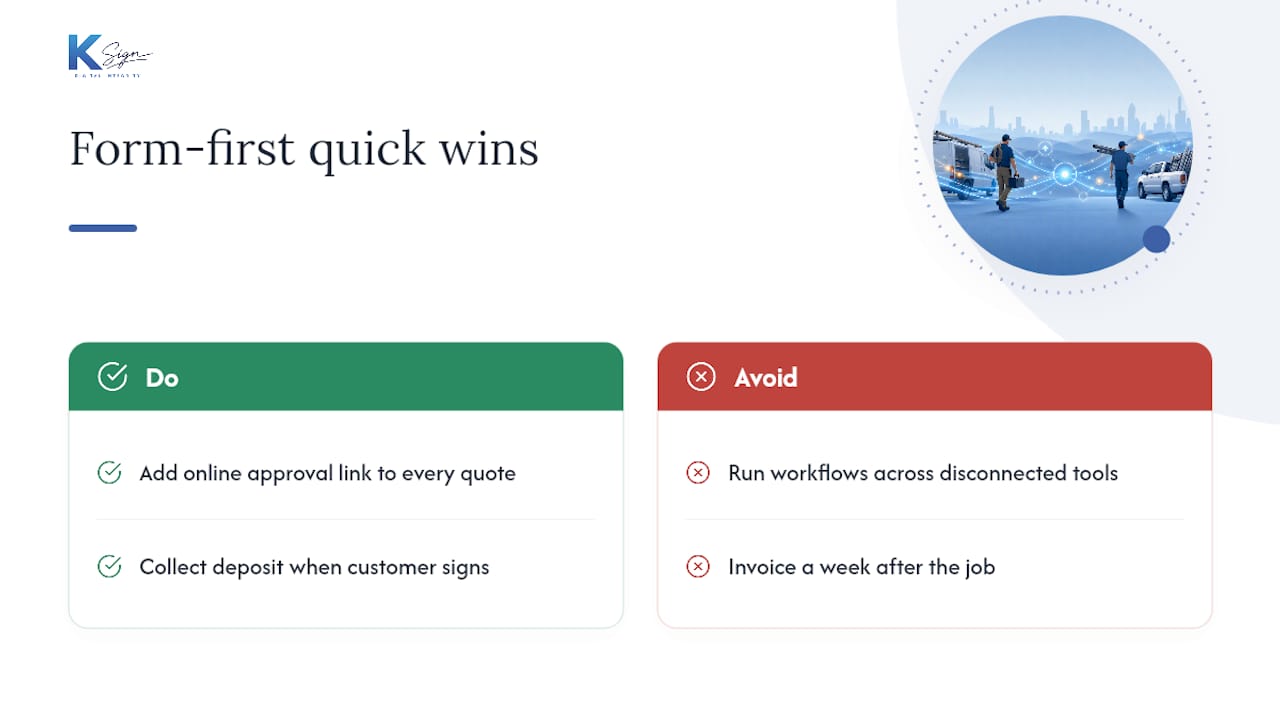 Practical lessons from building form-first workflows — overview diagram