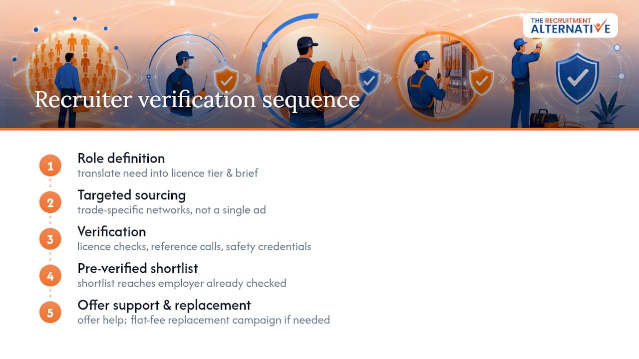 Electrician candidate verification workflow