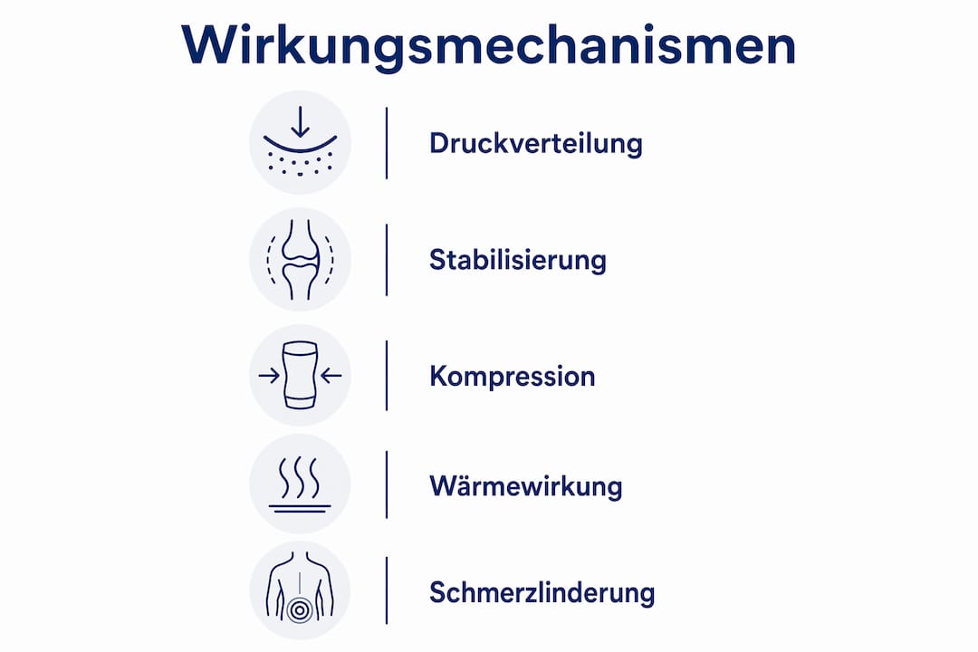 Übersichtsgrafik: So wirkt die Hüftbandage – Mechanismen und Funktionsweise auf einen Blick